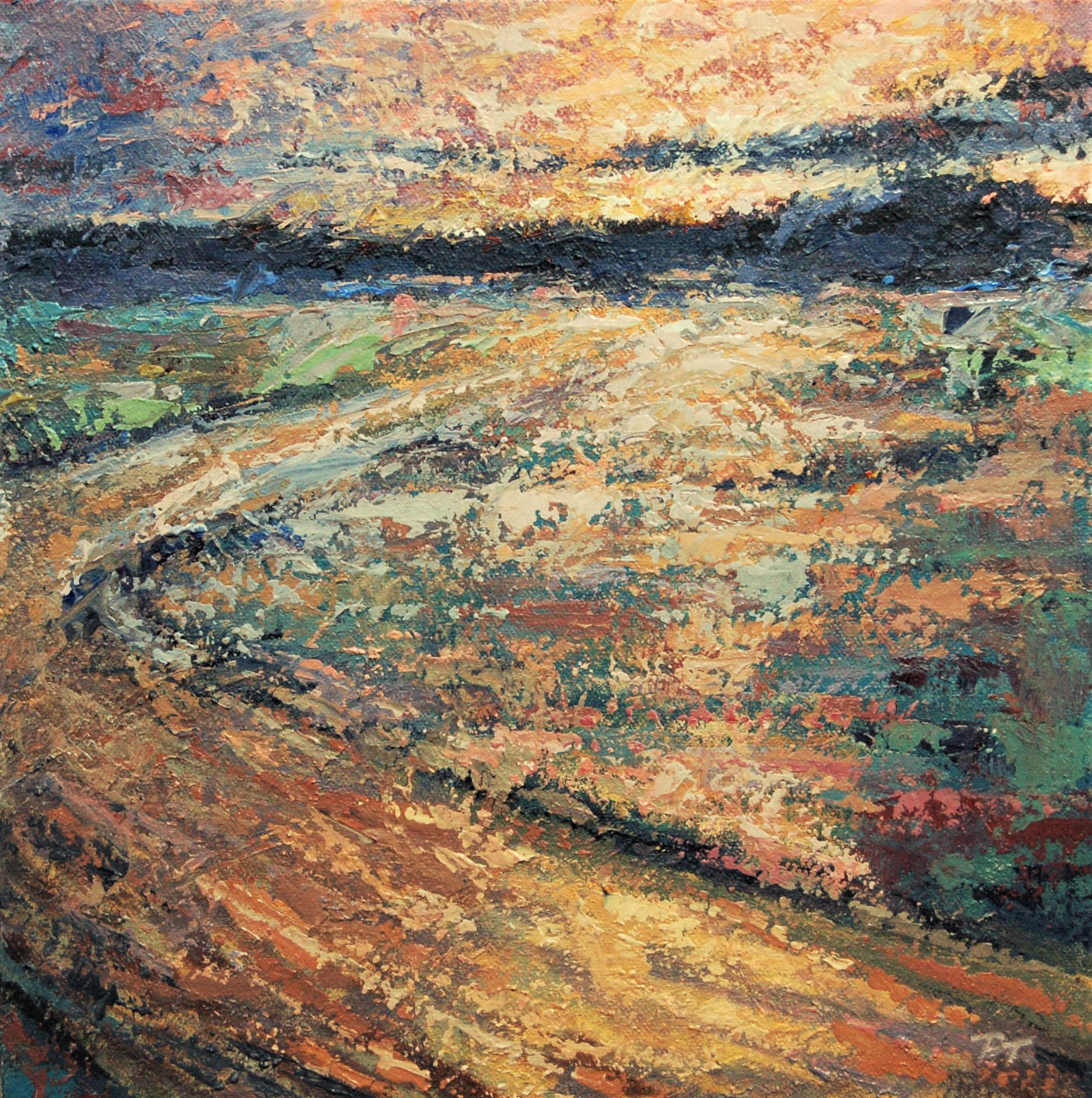 19) Country Road 12x12 acrylic on canvas SOLD